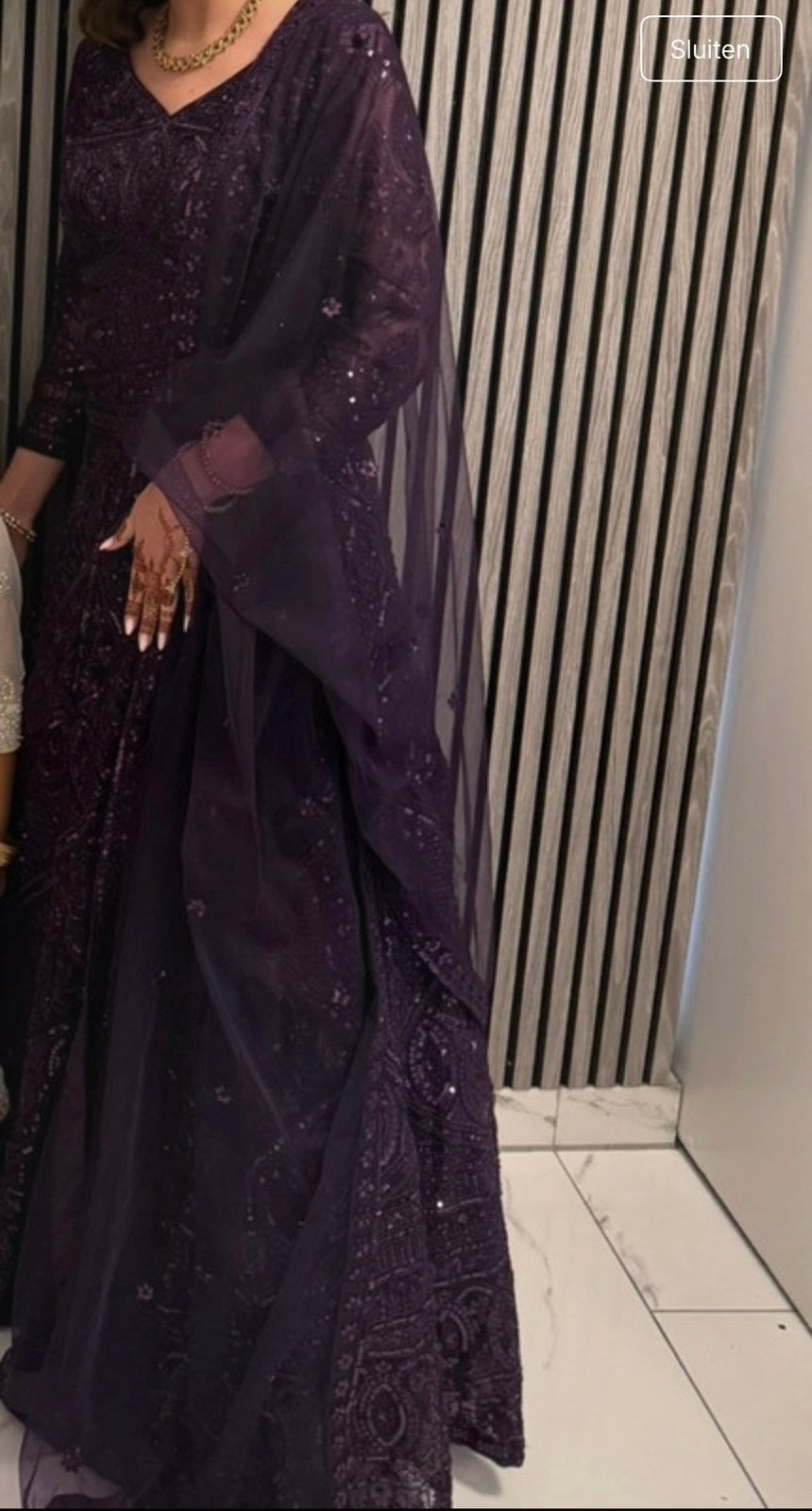 Lehenga, Kleding | Dames, Gelegenheidskleding, Ophalen of Verzenden, Zo goed als nieuw, Paars, Overige typen
