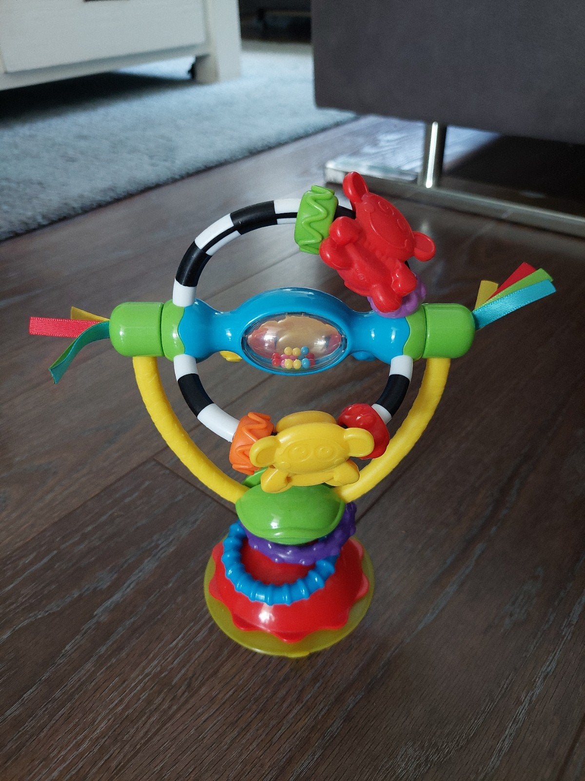 Playgro High Chair Spinning Toy Tafel speeltje Aap, Ophalen of Verzenden, Zo goed als nieuw, Rammelaar, Met geluid