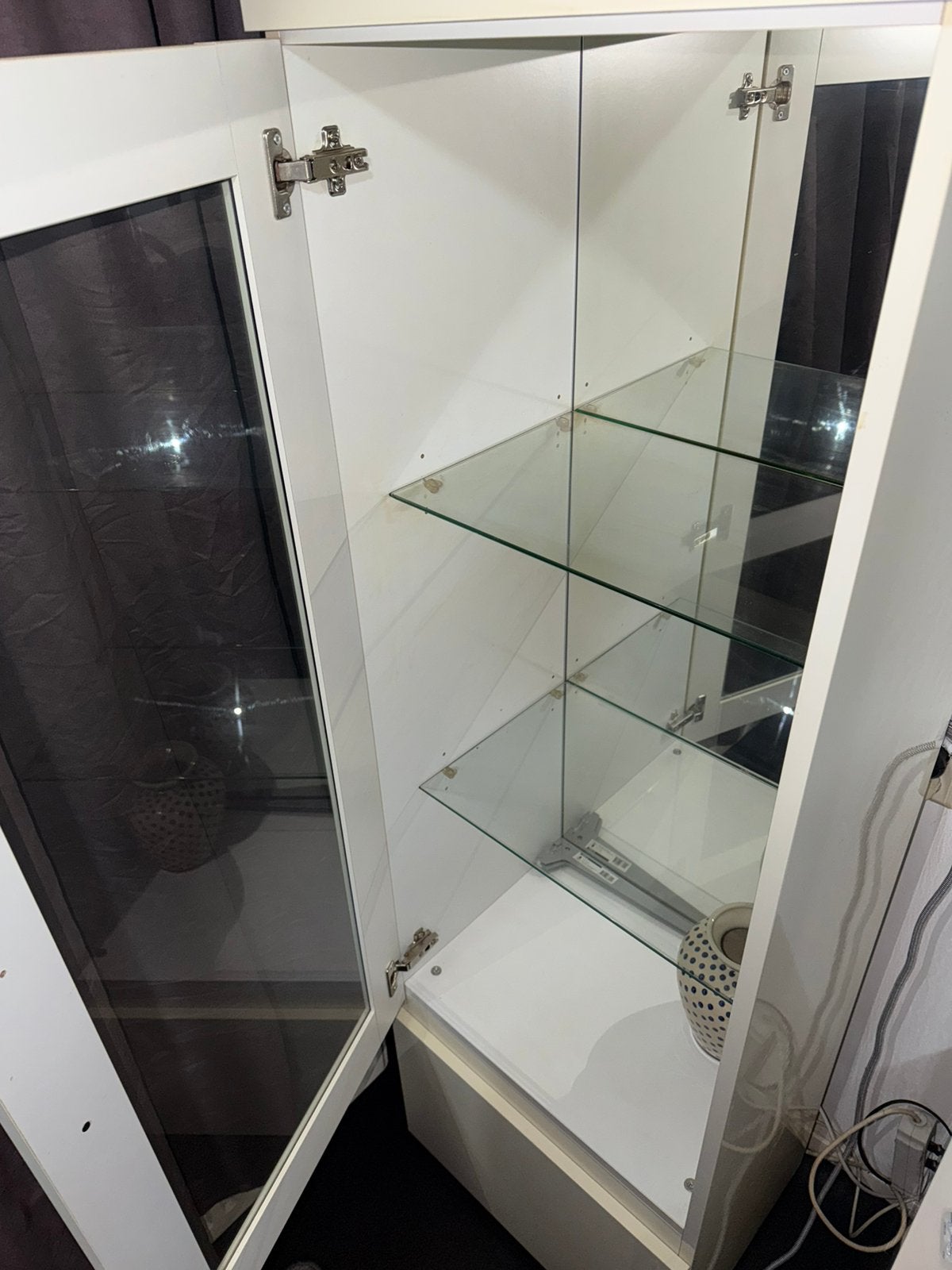 Hoek kast met glazen deur, Ophalen, Gebruikt, 50 tot 100 cm, Minder dan 100 cm