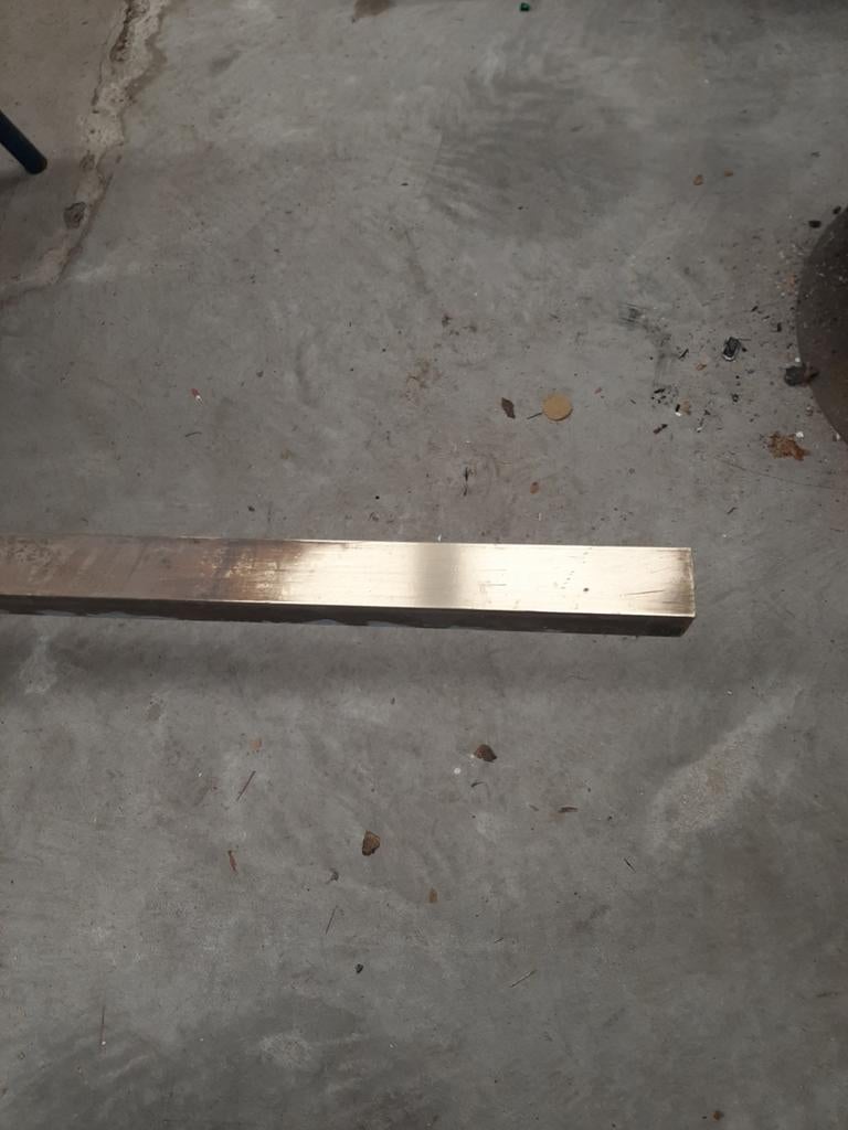 Messing Staaf 25x25mm, 1800mm lang, Doe-het-zelf en Verbouw, Metalen, Ophalen of Verzenden, Gebruikt, Koper of Messing