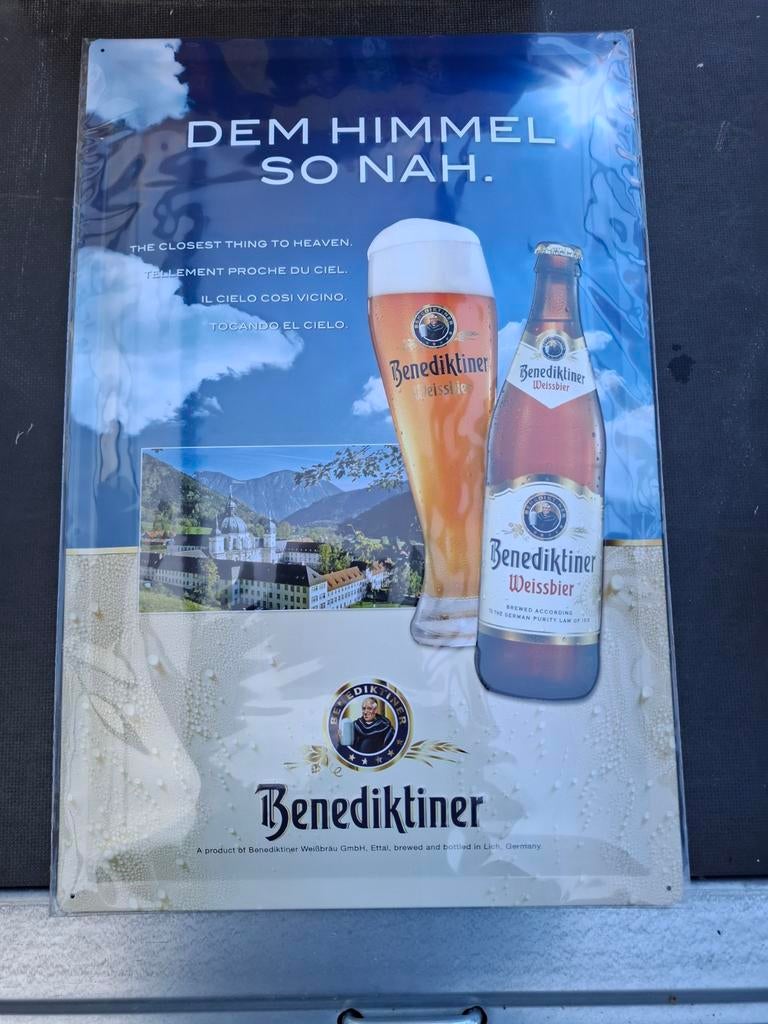 Benediktiner Weissbier Reclamebord - Nieuwstaat grootformaat, Verzamelen, Ophalen of Verzenden, Nieuw, Reclamebord