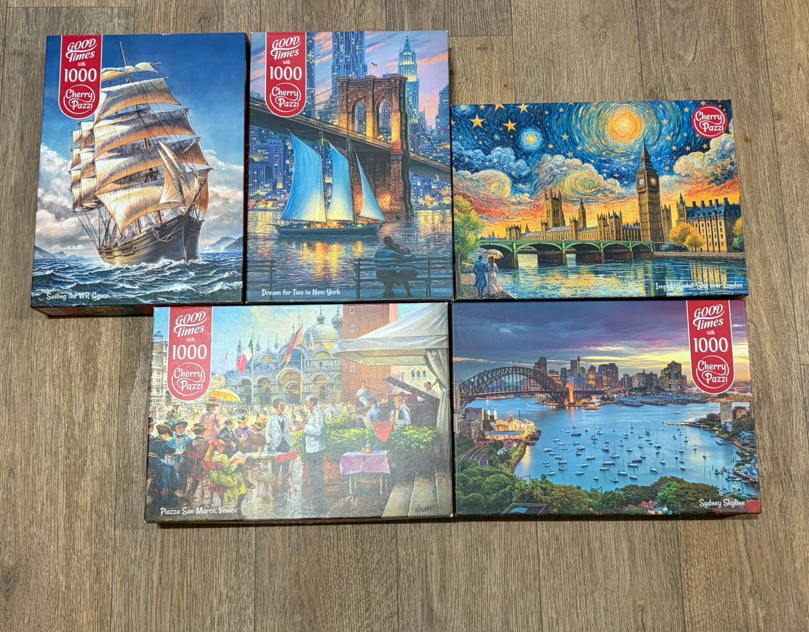 Cherry Pazzi puzzels 1000 stukjes (5 stuks), Ophalen of Verzenden, 500 t/m 1500 stukjes, Zo goed als nieuw, Legpuzzel