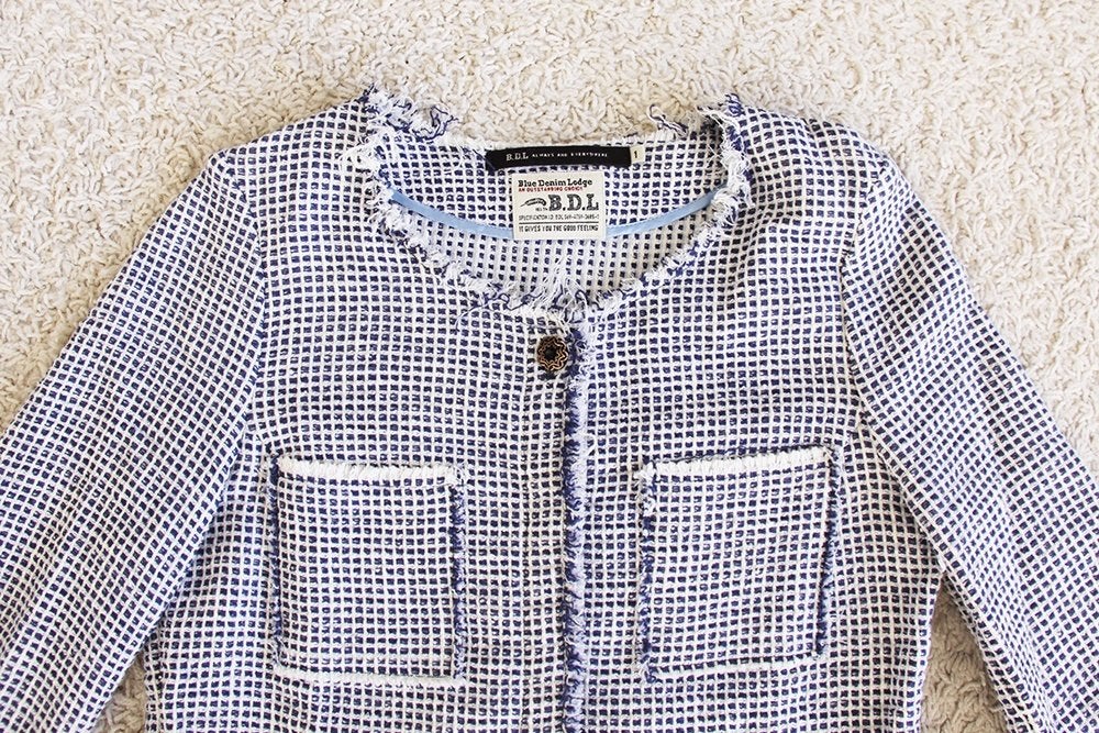 Blue Denim Lodge Jasje (Maat 1/XS) - 62 € 25,-, Overige kleuren, Ophalen of Verzenden, Zo goed als nieuw, Jasje