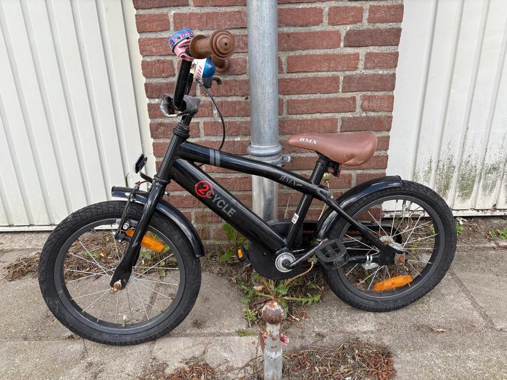 Zwarte 2Cycle BMX kinderfiets - Zo goed als nieuw, Ophalen, Staal, Velgrem, 2Cycle