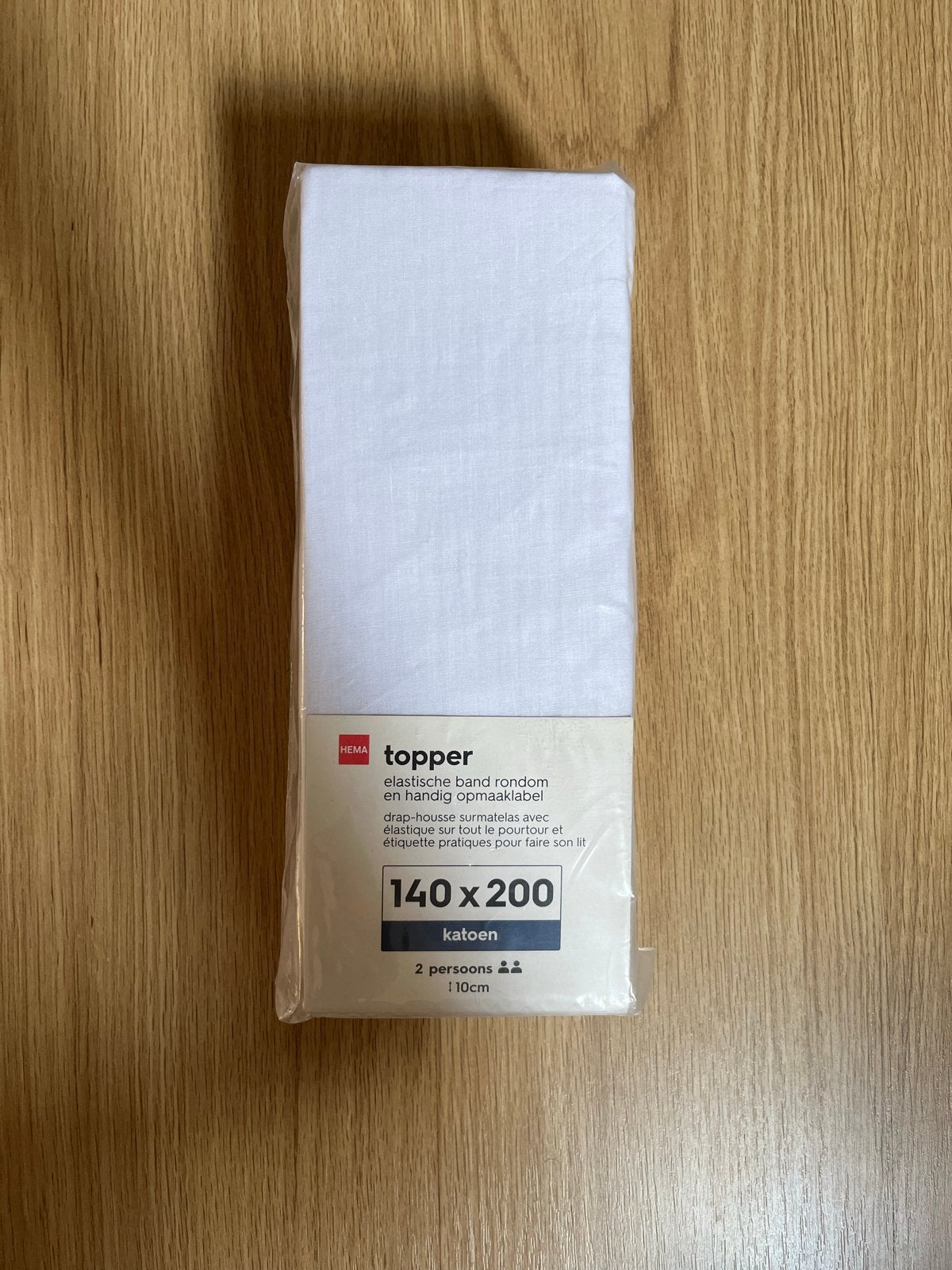 Hema Topper Hoeslaken 140x200 Katoen Wit, Ophalen, Katoen, HEMA, Wit