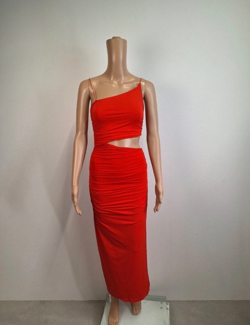 Zara Rode Lange Maxi Jurk Met Cut Out Detail Maat S, Nieuw, Ophalen of Verzenden, Maat 36 (S), Rood