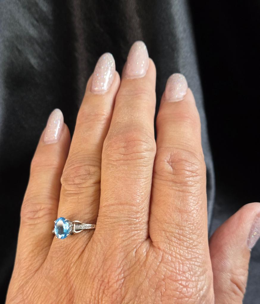 Gouden Vintage ring edelsteen saffier en diamant. 2026/318., Blauw, ., Ophalen of Verzenden, Zo goed als nieuw