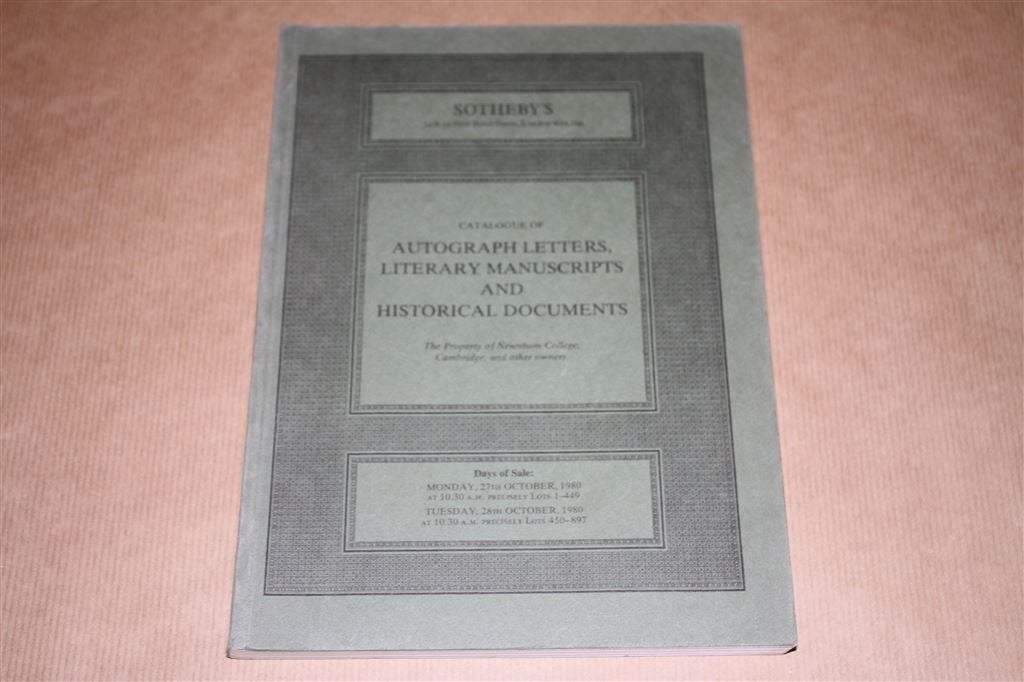 Sotheby catalogus - Literaire manuscripten, brieven etc, Boeken, Ophalen of Verzenden, Zo goed als nieuw, Europa