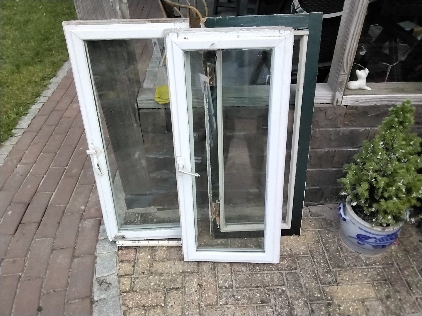 3 uitzetramen met thermopane glas - 41x93 cm, Doe-het-zelf en Verbouw, Ophalen, Gevelraam of Ruit, Gebruikt, Minder dan 80 cm