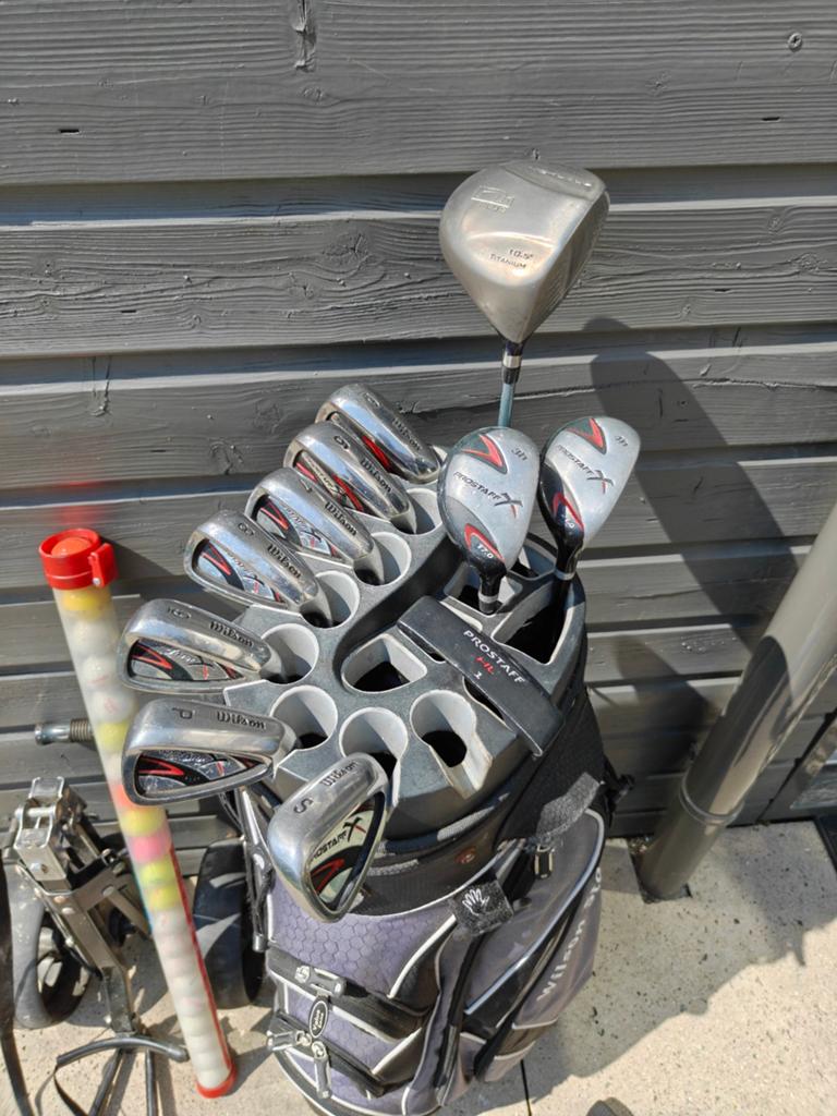 Complete MODERNE golfset Wilson Staff in luxe lockbag + trol, Ophalen of Verzenden, Zo goed als nieuw, Set, Overige merken