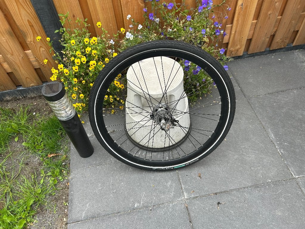 tk:achterwiel 28 inch 3 NEXUS versnellingen rollerbrakes, Wiel, Gebruikt, Shimano Nexus 3 versnellingen, Ophalen of Verzenden
