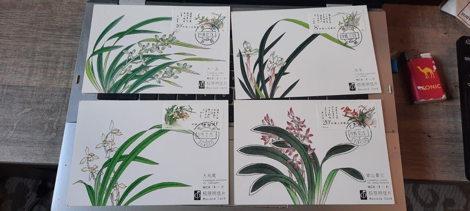 China Maximum Kaarten - Bloemen (Orchideeën) - 1988, Ophalen of Verzenden, 1980 tot heden, Overig Europa