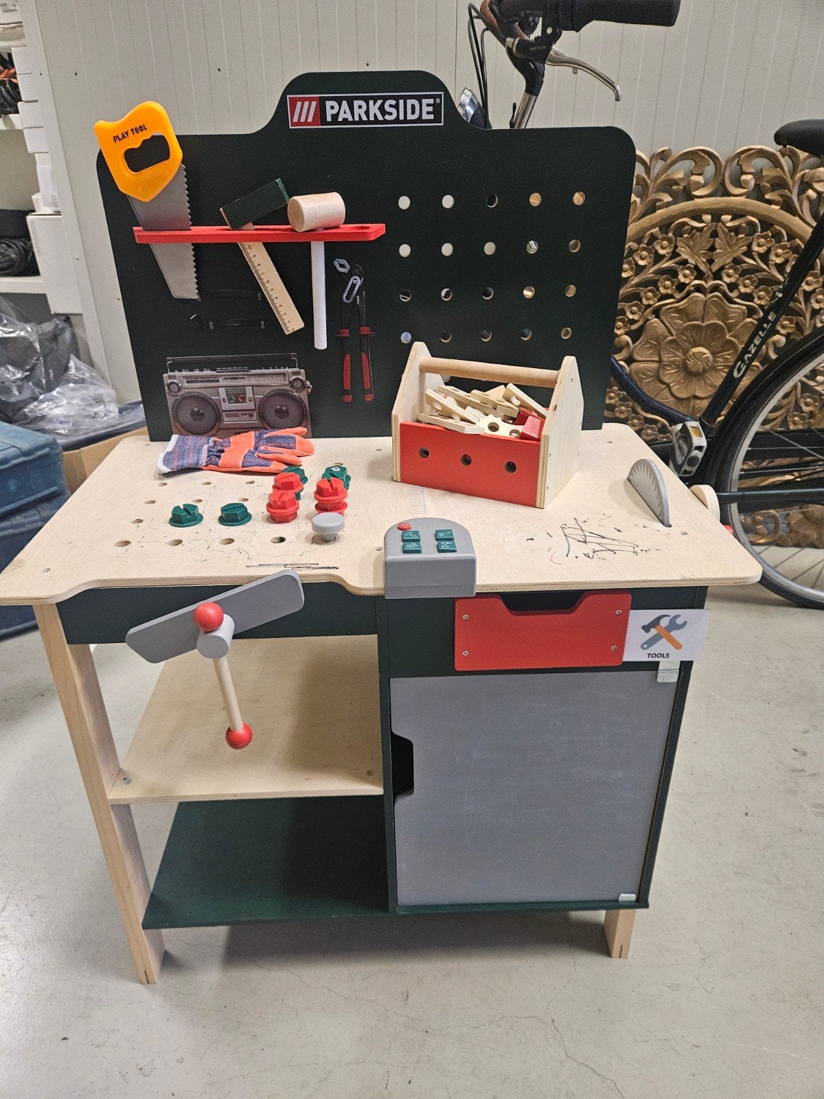Parkside Speelgoed Werkbank met Accessoires, Ophalen of Verzenden, Gebruikt, Jongen of Meisje