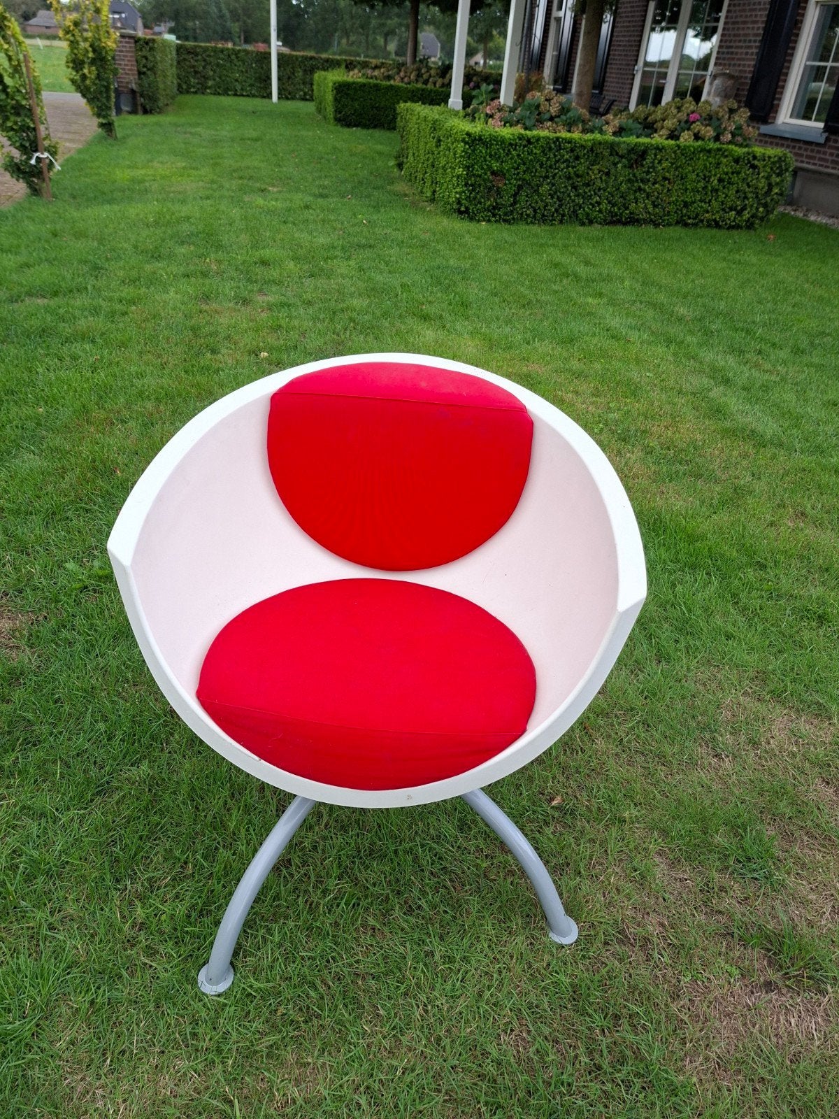 Ikea vintage Fauteuil plastic Reliving, Ophalen, Kunststof, Gebruikt, Wit