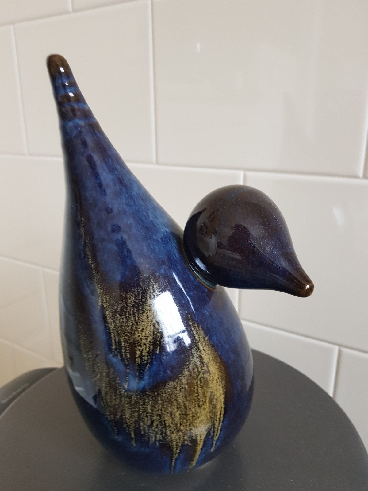 Beeld vogel keramiek/aardewerk geglazuurd, Ophalen of Verzenden