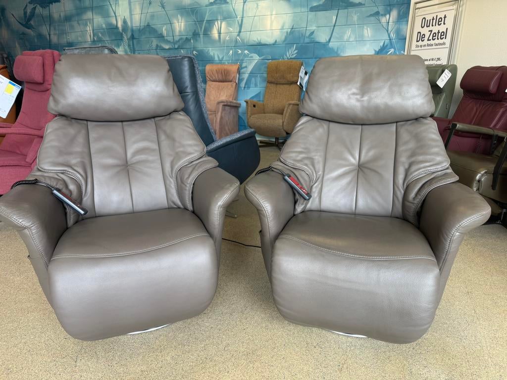 set Himolla sta op stoel relax fauteuils gratis bezorging, Ophalen of Verzenden, Nieuw, Leer, Ruim 100 kort gebruikte fauteuils in alle kleuren en maten