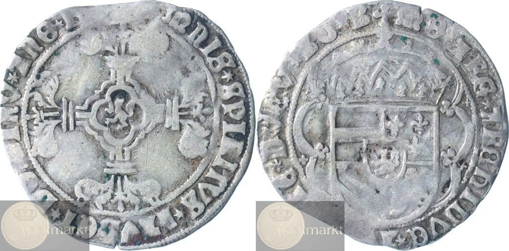 Antwerpen - Dubbele stuiver z.j. (1506-1514), Postzegels en Munten, Vóór koninkrijk, Zilver, Losse munt, Overige waardes