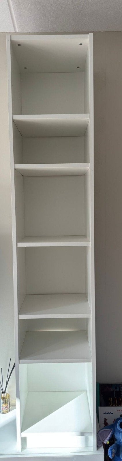 Witte boekenkast met verstelbare planken (40x39x202 cm), Met plank(en), Minder dan 50 cm, 200 cm of meer, Ophalen of Verzenden