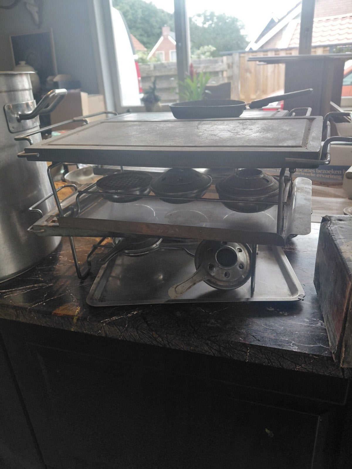 Steengrill / Raclette set - Gratis af te halen, Witgoed en Apparatuur, Gourmetstellen, Gebruikt, Ophalen of Verzenden