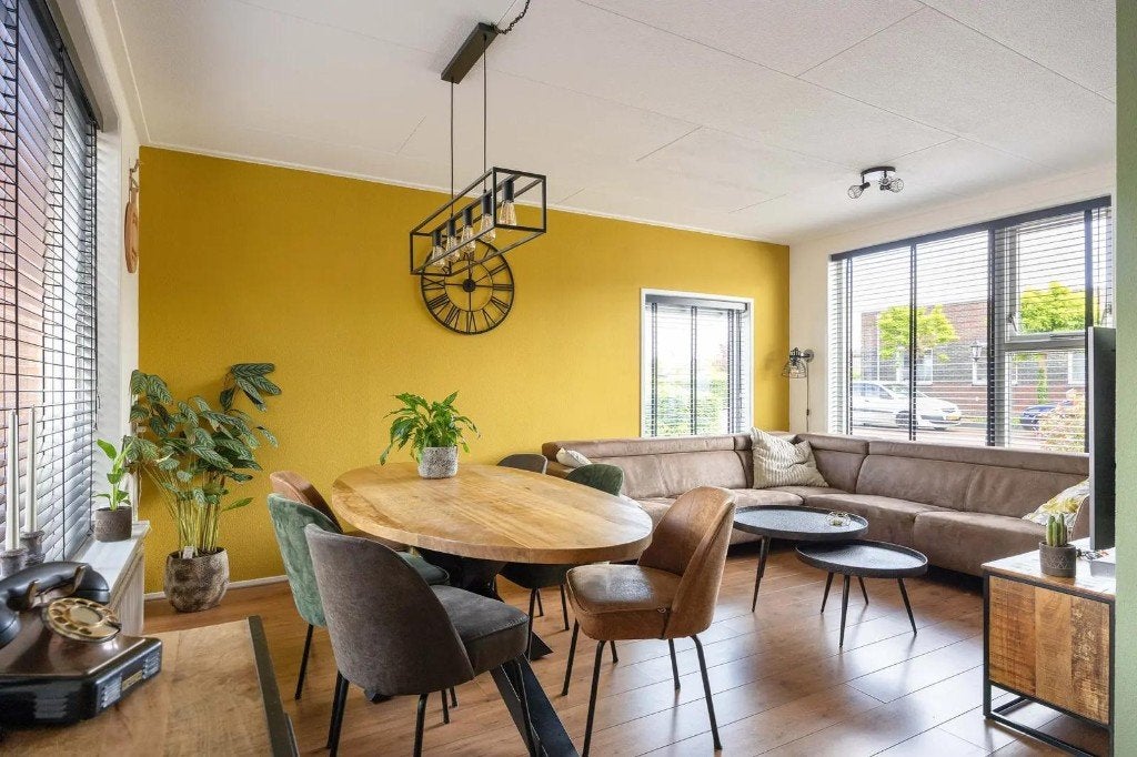 Ovale tafel met 6 stoelen, Huis en Inrichting, Tafels | Eettafels, Ophalen, 100 tot 150 cm, 200 cm of meer, Zo goed als nieuw