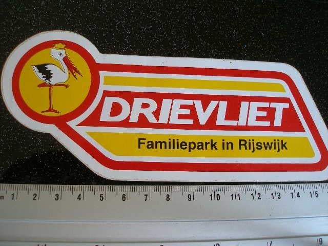 sticker drievliet familiepark in rijswijk logo ooievaar, Verzenden, Zo goed als nieuw, Bedrijf of Vereniging
