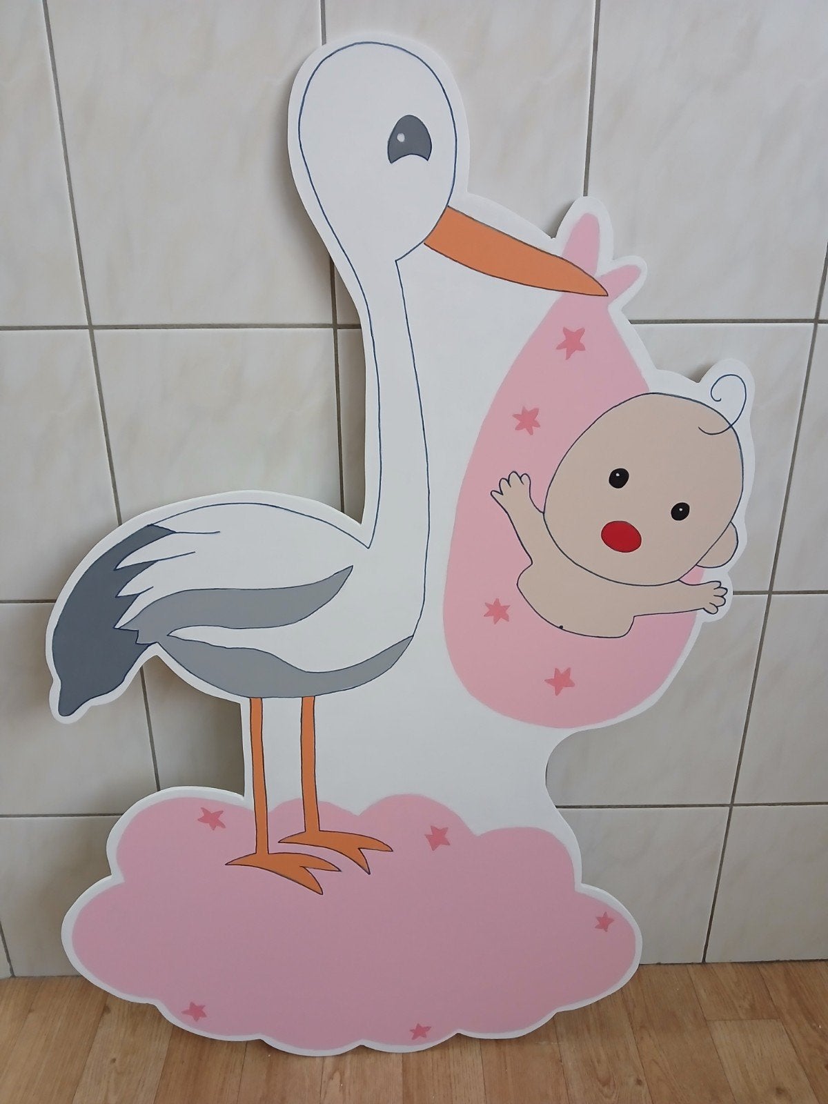 Geboortebord Ooievaar, Kinderen en Baby's, Ophalen, Nieuw