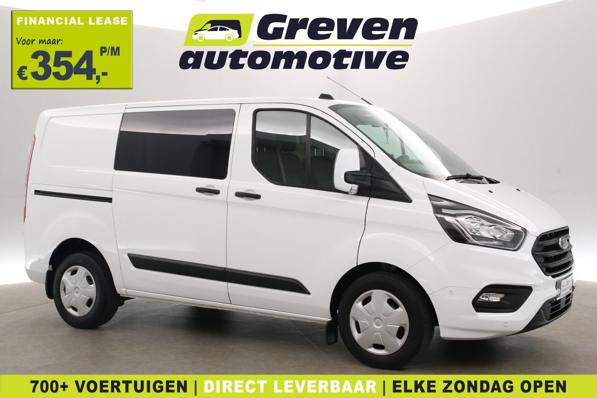 Ford Transit Custom L1H1 PHEV | Airco | Cruise | 3 Zits | Ca, Auto's, Bestelauto's, Gebruikt, Euro 6, 2102 kg, Wit