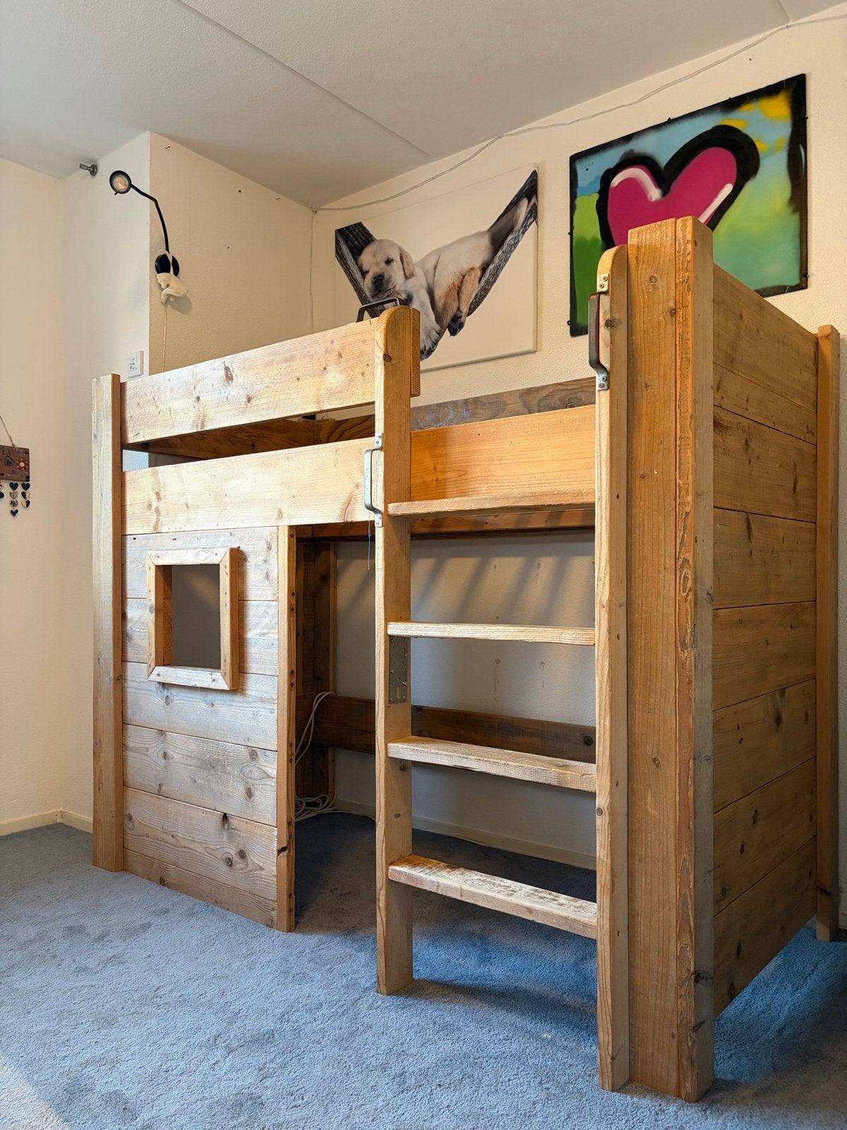 Steigerhouten Hoogslaper Chris Dijkhuis - Onbehandeld, Ophalen, Gebruikt, Eenpersoons, Minder dan 160 cm