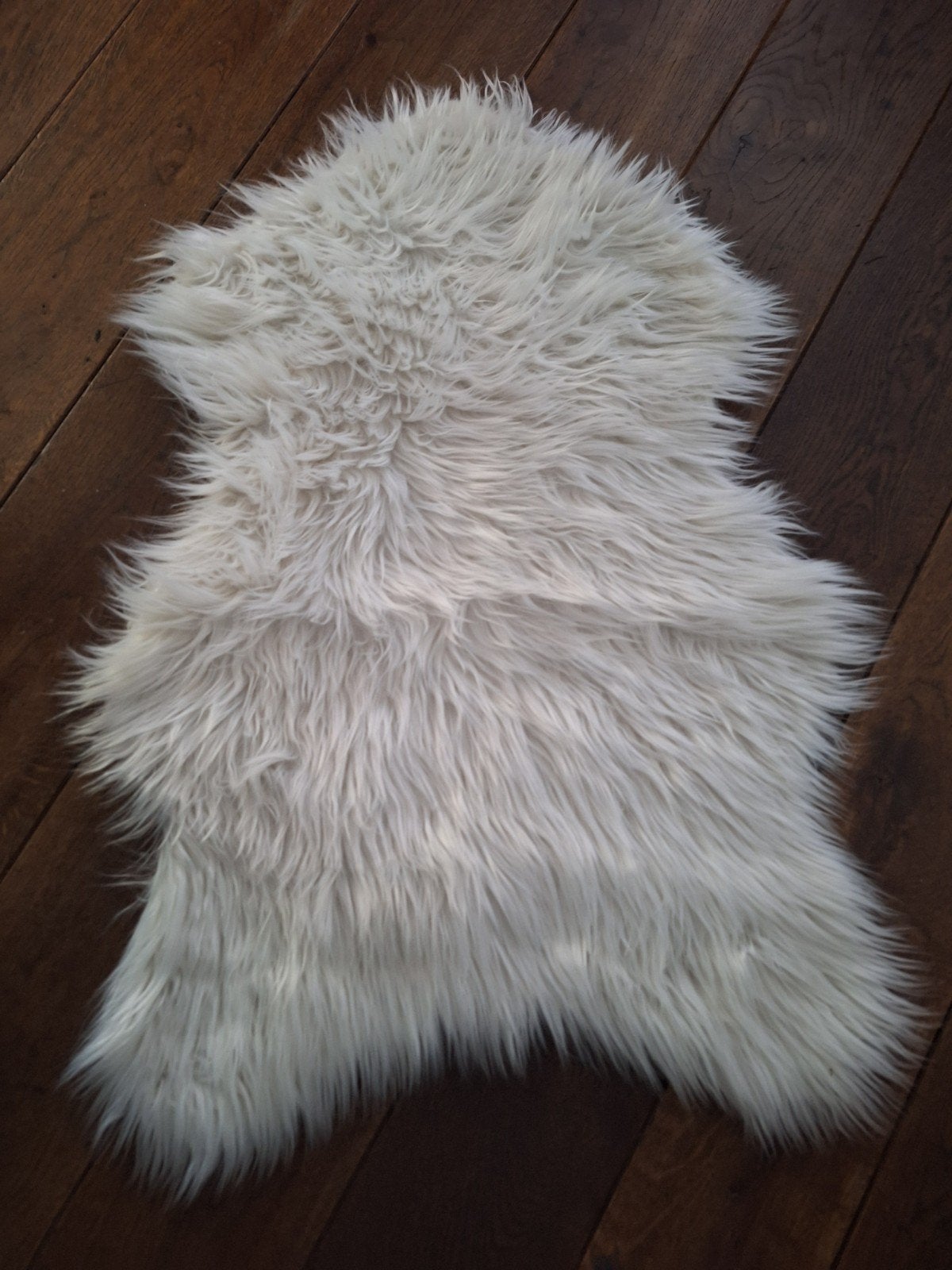 Wit fluffy vloerkleed Furdale – 60  90 cm, Ophalen of Verzenden, Gebruikt