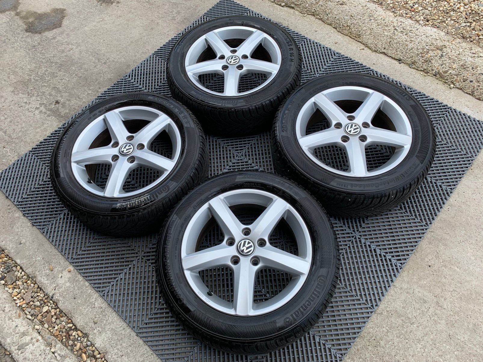 16 inch orginele Vw set ! 5x112, 16 inch, Banden en Velgen, 205 mm, Ophalen of Verzenden