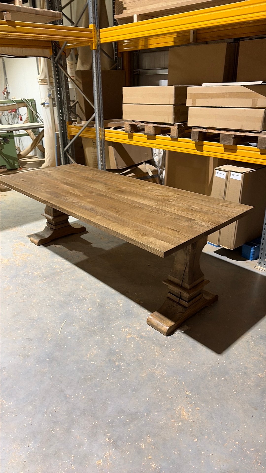 Kloostertafel 240 massief eiken, Ophalen of Verzenden, Zo goed als nieuw, Plank, 50 mm of meer