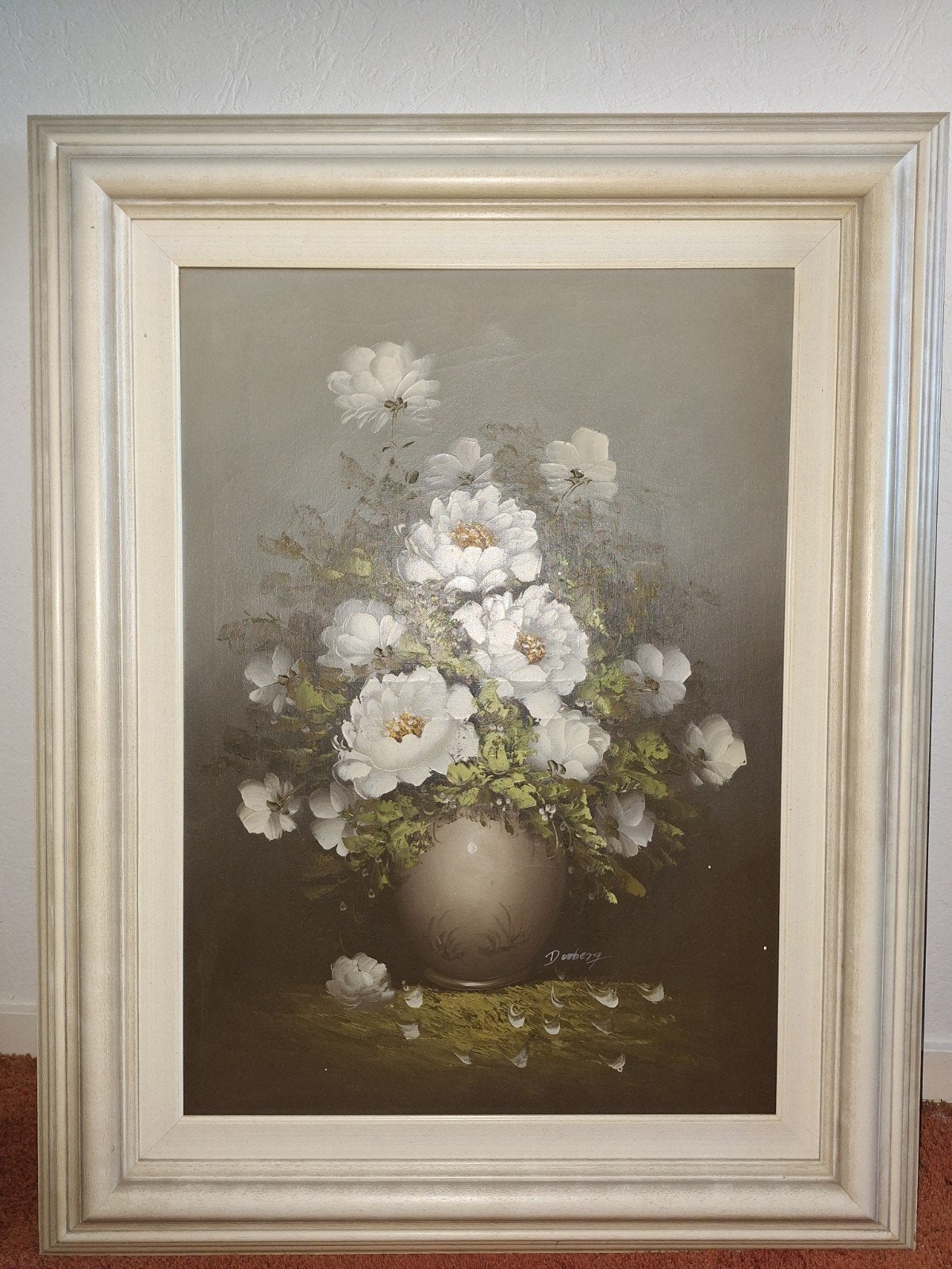Bloemberg Schilderij - Witte Bloemen in Vaas, Ophalen, Bloemen