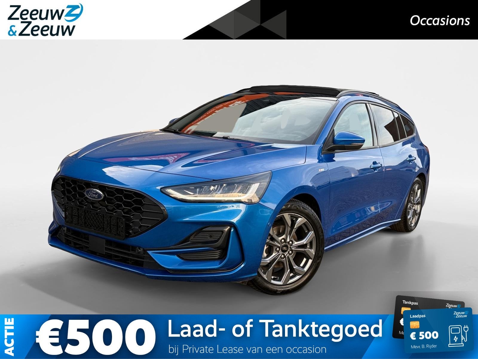 Ford Focus Wagon 1.0 EcoBoost Hybrid ST Line X | Winter Pack, Auto's, 12 maanden, Stof, Blauw, 155 pk
