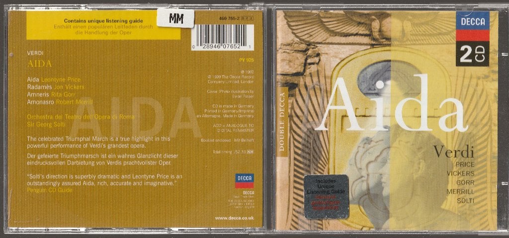 Verdi Aida (Decca, 1962).. [2 CD], Verzenden, Romantiek, Zo goed als nieuw, Opera of Operette