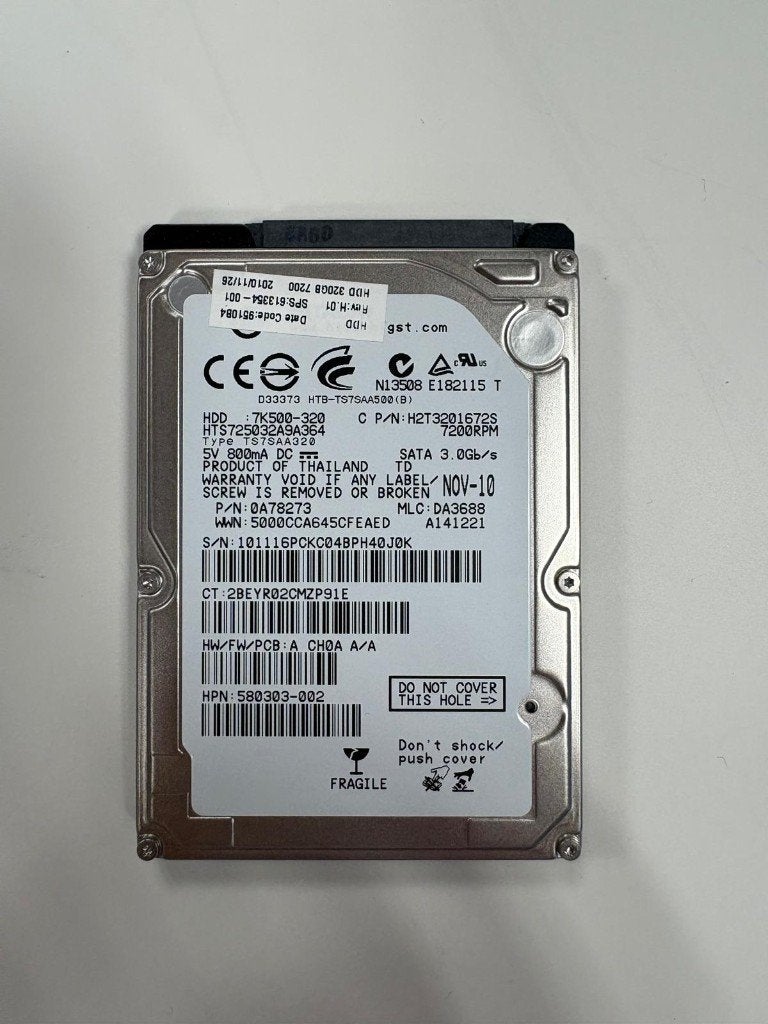 HDD HGST 2,5 inch SATA HGST 7K500-320 320GB, Intern, Gebruikt, -, Ophalen of Verzenden
