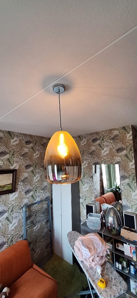 EGLO Hanglamp Chelvey Ø 30 cm rookglas, Ophalen, E27 (groot), Modern, Glas