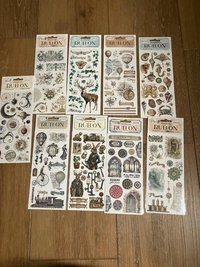NIEUW STAMPERIA 9 pakjes Rub-on verschillende thema's, Hobby en Vrije tijd, Ophalen of Verzenden, Nieuw, Overige thema's, Overige typen