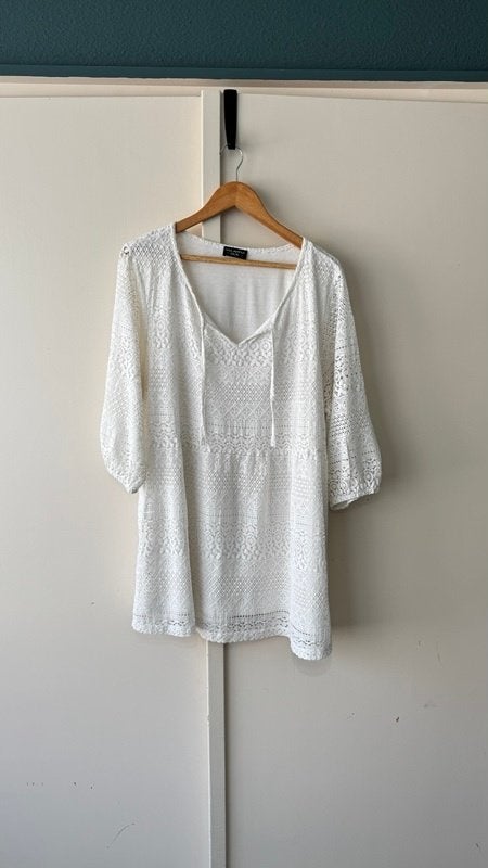 Via Appia Due katoenen kant tuniek top 46 wit boho romantic, Wit, Maat 46/48 (XL) of groter, Ophalen of Verzenden, Zo goed als nieuw