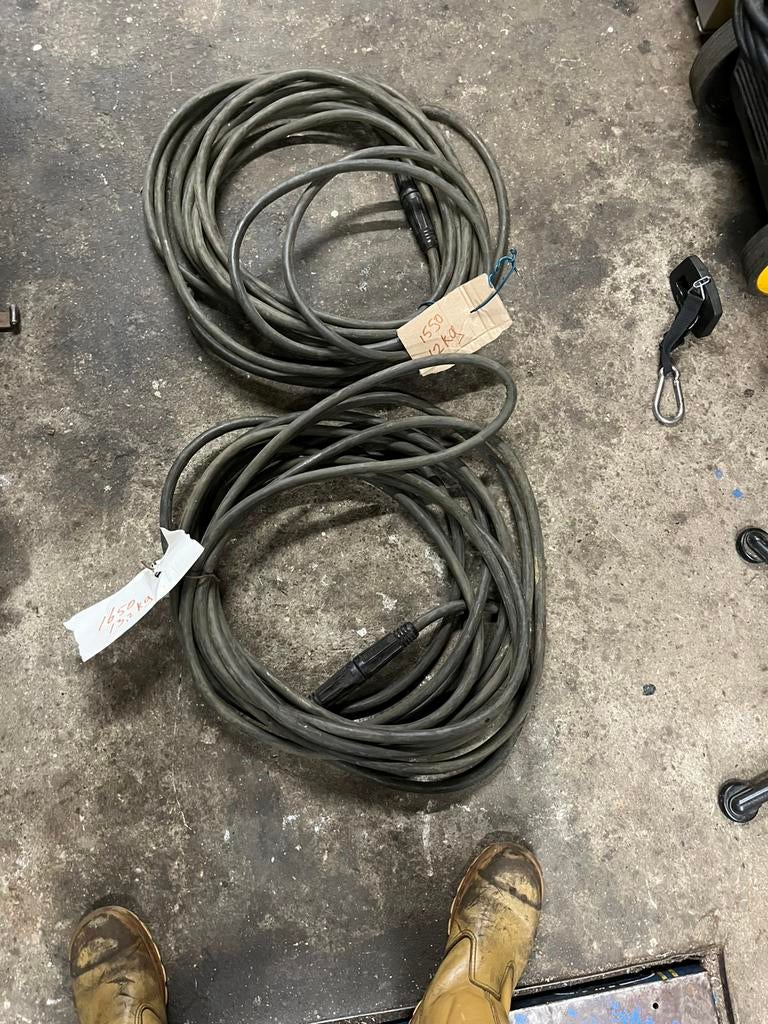 Laskabel , lasverlengkabel, 70mm2, 15,5 en 16,5 meter, Ophalen, Zo goed als nieuw, 250 ampère of meer, Elektroden