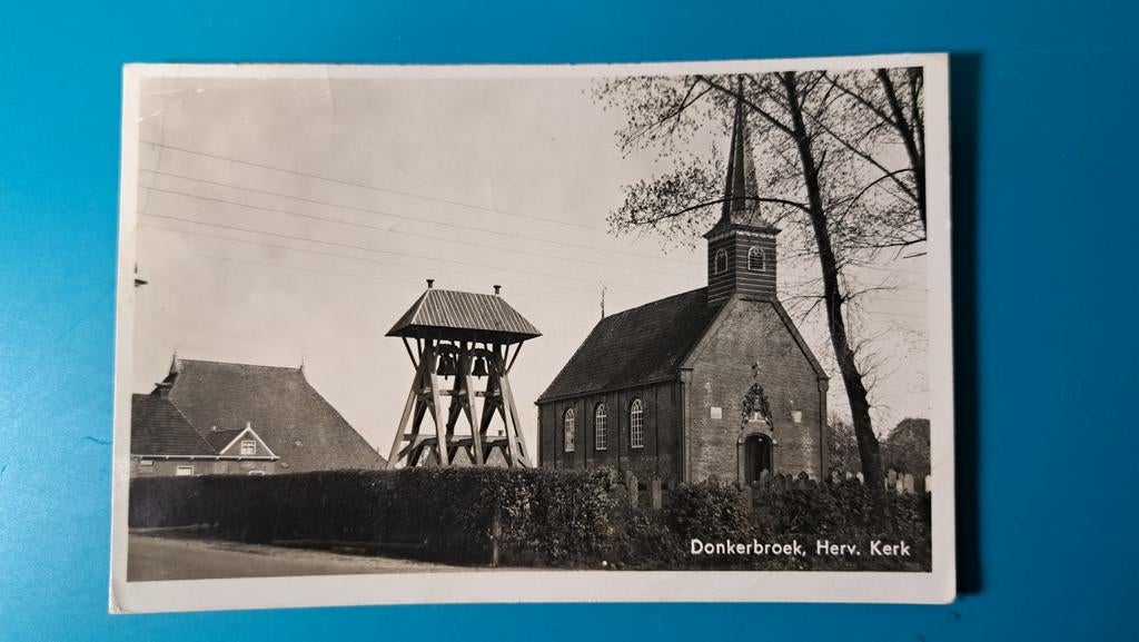 Donkerbroek kerk 1947, Ophalen of Verzenden, 1940 tot 1960, Gelopen, Friesland