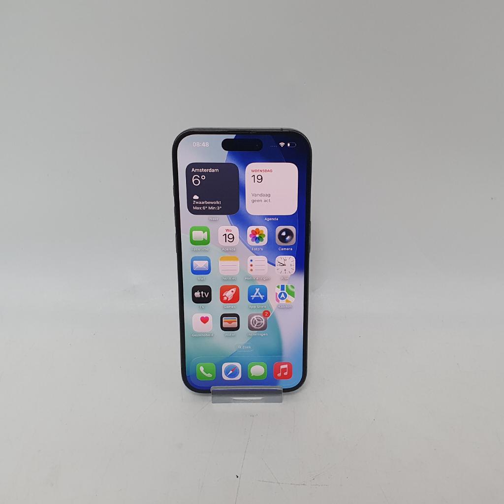iPhone 15 Pro 128GB Titanium Black in Goede Staat - Accu 87%, Ophalen of Verzenden, Zo goed als nieuw, IPhone 13