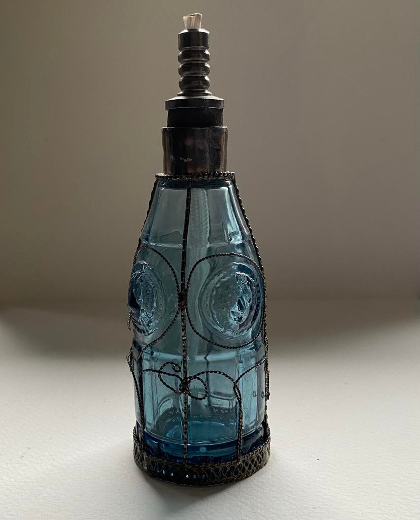 Vinted olielamp incl. lont  India 14 cm hoog, Ophalen of Verzenden