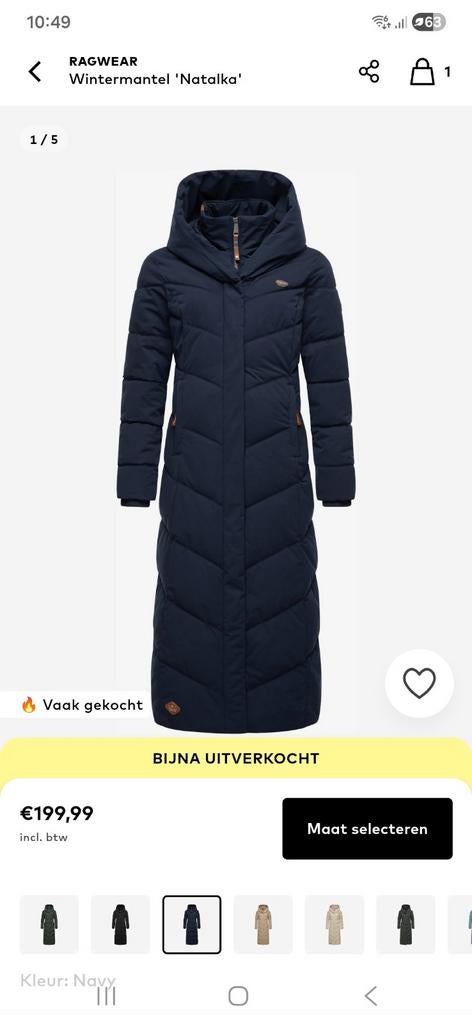 Ragwear Winterjas Donkerblauw XL - Zo goed als nieuw!, Ophalen of Verzenden, Zo goed als nieuw, Blauw