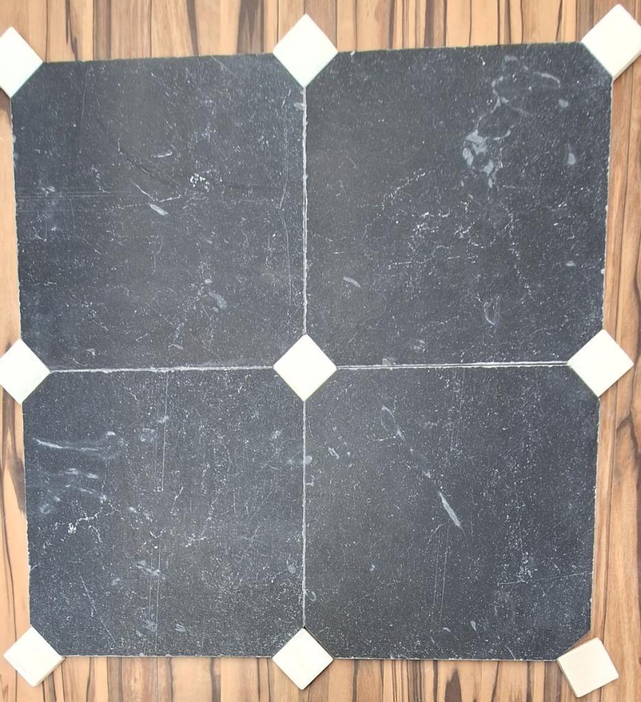 Wit marmer en turks hardsteen getrommeld patroon vloertegel, 60 cm of meer, Nieuw, Ophalen of Verzenden, 10 m² of meer