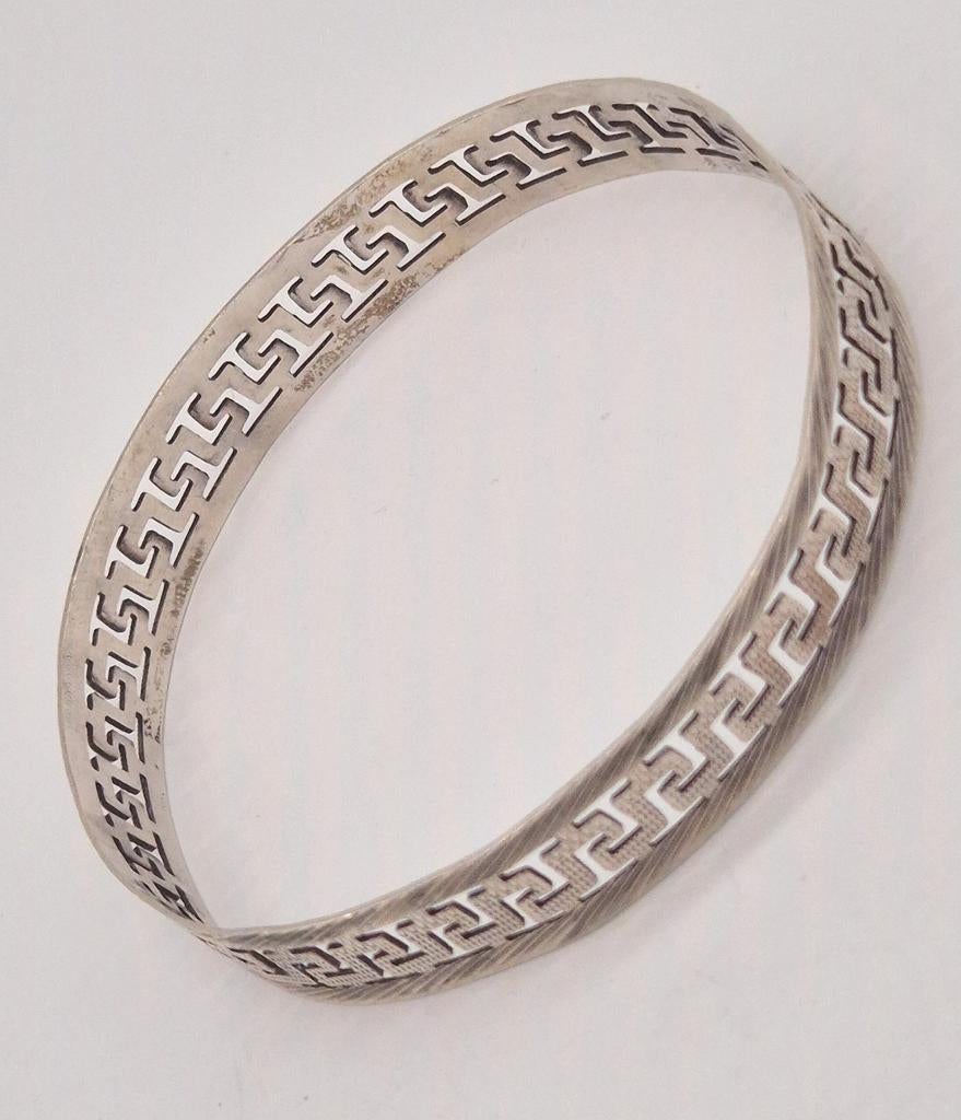 Zilveren Meander Armband 900 Zilver, Sieraden, Tassen en Uiterlijk, Armbanden, Verzenden, Gebruikt, Zilver, Zilver