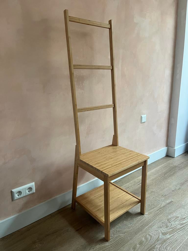 Ikea Ragrund Stoel met Handdoekenrek - Bamboe, Ophalen, Bruin, Zo goed als nieuw, Eén