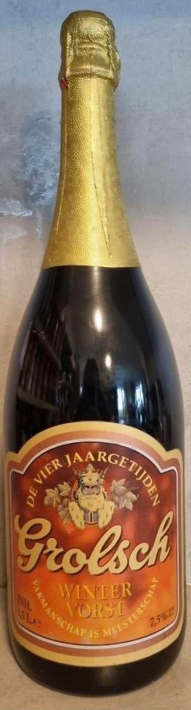 Grolsch Wintervorst (De Vier Jaargetijden) – 1,5L – 1996, Verzamelen, Biermerken, Ophalen of Verzenden, Zo goed als nieuw, Flesje(s)