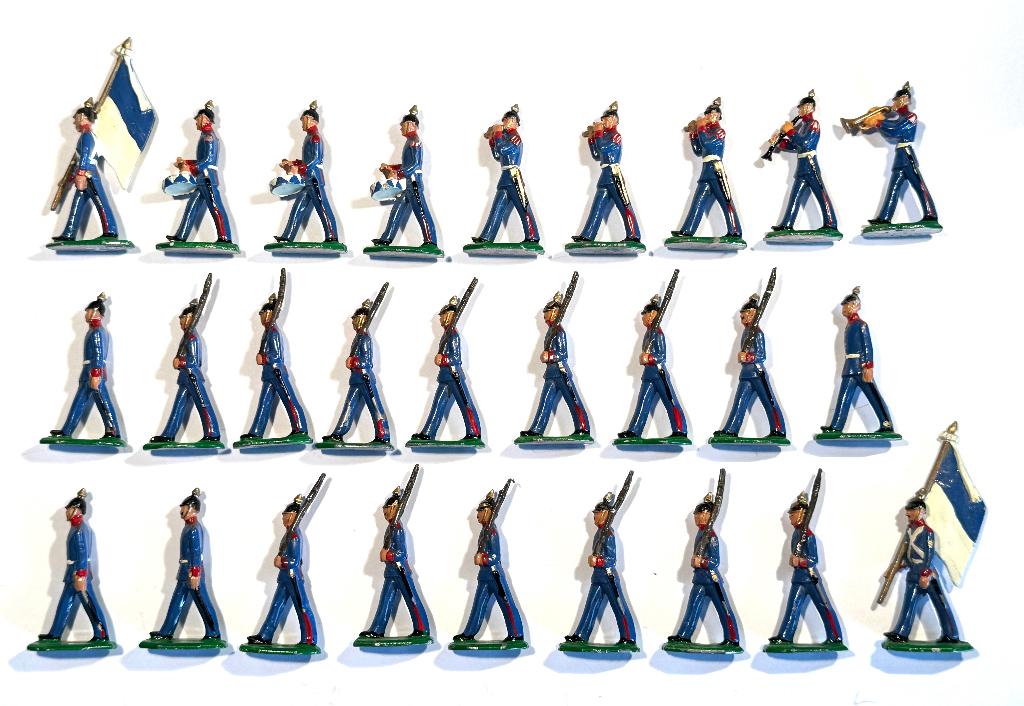27 Tinnen Bayerische soldaten en muziekkorps 1870, Verzamelen, Ophalen of Verzenden, Landmacht, Duitsland, Miniatuur of Beeldje
