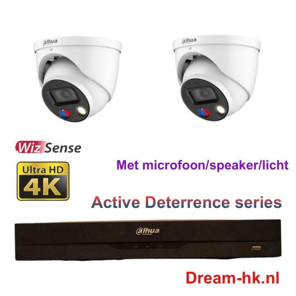 8MP Dahua Full-color Active Deterrence WizSense TioC 2 set, Audio, Tv en Foto, Videobewaking, Ophalen of Verzenden, Nieuw, Buitencamera
