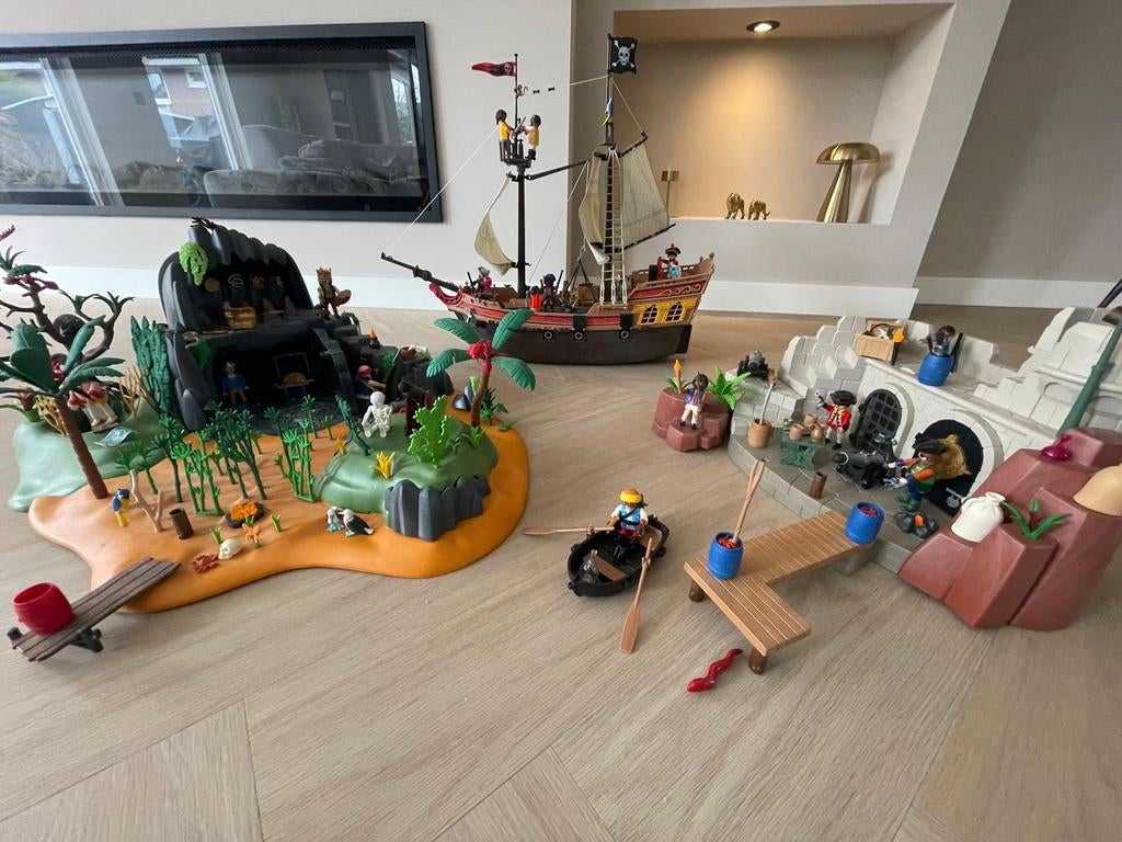 Playmobil Avontuurlijk Schatteneiland, Piratenschip etc, Kinderen en Baby's, Speelgoed | Playmobil, Gebruikt, Complete set, Ophalen of Verzenden